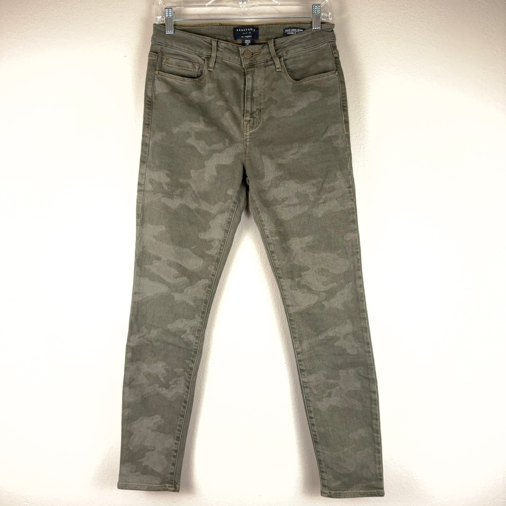 Sanctuary Social Ankle Skinny Jeans Womens 28 Olive Camo Standard Rise